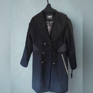 Guess Women's Classic Black Pea Coat